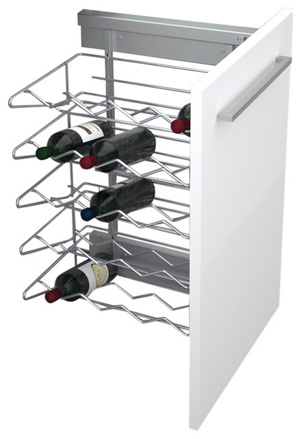 18 Chrome Pull Out Wine Rack Base Organizer With Soft Close Slides 18 Chrome Pull Out Wine Rack Base Organizer With Soft Close Slides Contemporary Racks By Rev A Shelf