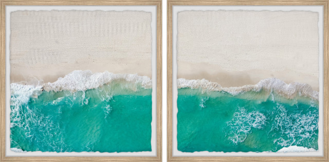 Beach and Sunshine Diptych, Set of 2, 32x32 Panels