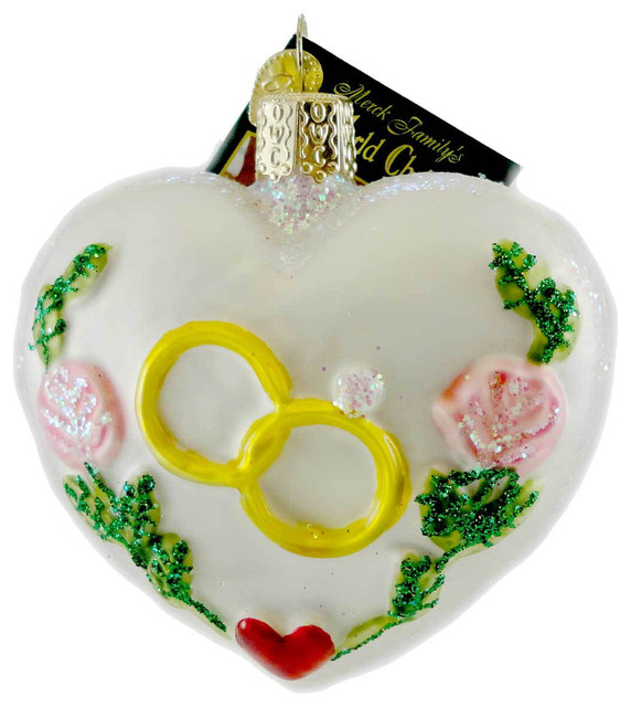 old world christmas wedding heart glass ornament old world christmas wedding heart glass ornament