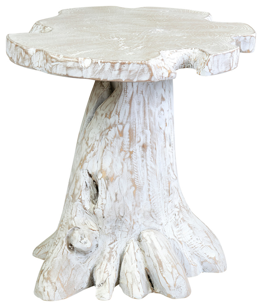 East at Main's Grafton Teak Accent Table Rustic Side Tables And End