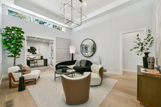 Custom house project - Atherton contemporary-vardagsrum