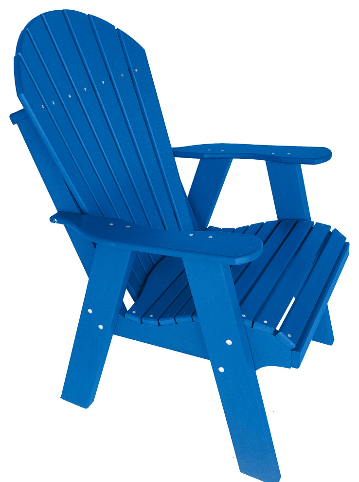 Phat Tommy Fire Pit Chair - Poly Adirondack Chair, Outdoor Patio Chair, Blue