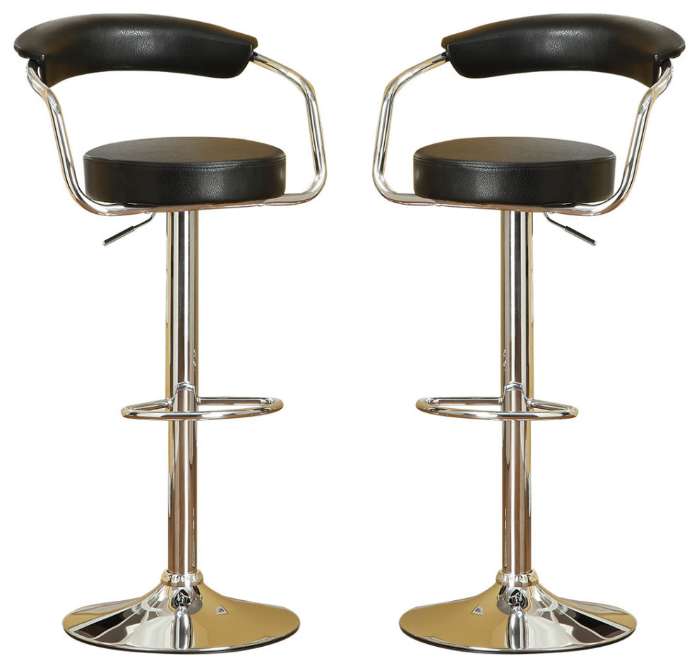 Set Of 2 Faux Leather Bar Stools - Contemporary - Bar Stools And ...