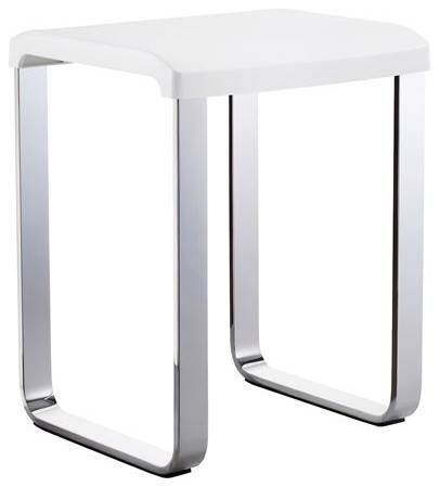 Outline Shower/Vanity Chair, Polished Chrome -White Seat