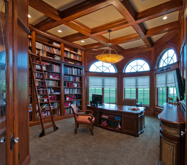 Old World European Traditional Home Office Library 