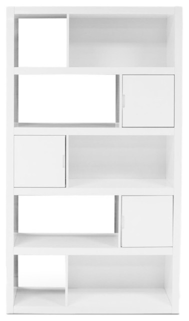 Zuri Furniture Keaton White High Gloss Bookcase View In Your Keaton White High Gloss Bookcase Contemporary Bookcases