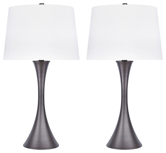 29 Grey Slate Metal Table Lamp Set, Grandview Gallery Silver Table Lamps