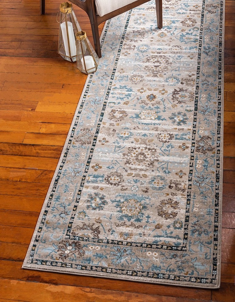 Traditional Newcastle Area Rug, 3'0"x10' Runner Contemporary Hall