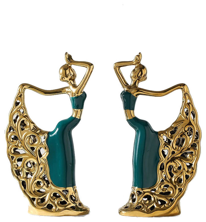 Model Statues Abstract Sculptures set of 2 Contemporary Decorative