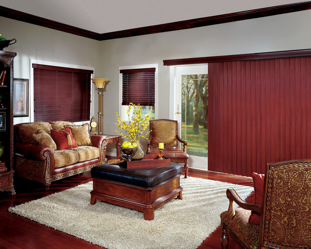 Crosswinds® Wood Vertical Blinds with Chain Tassel & Cord Tensioner