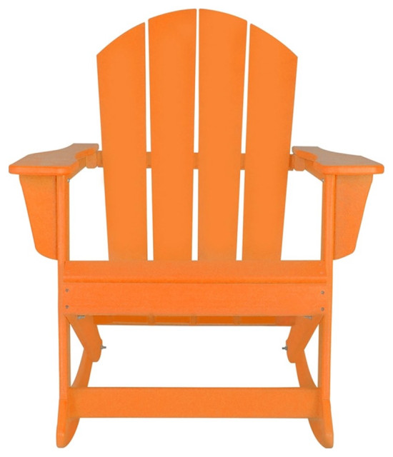 Afuera Living Traditional Plastic Outdoor Rocking Chair in Orange ...