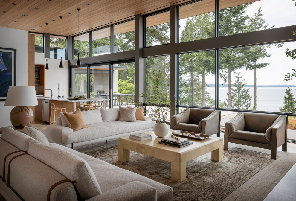 Inspiration for a contemporary living room remodel in Seattle