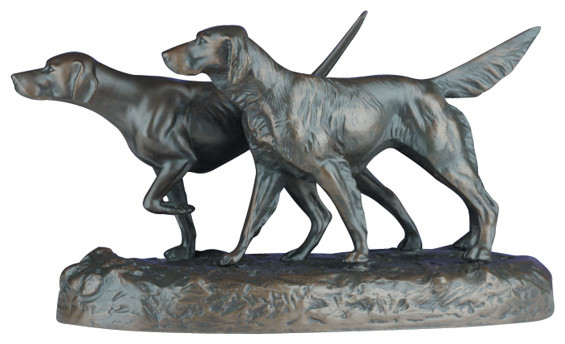 Cast Iron Metal Bird Dog Sculpture Figurine Labrador Hunting Pointing 