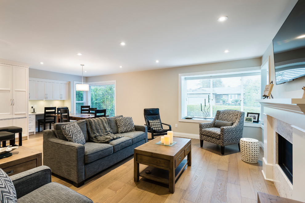Inspiration for a transitional home design remodel in Vancouver