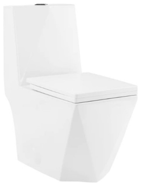 Swiss Madison SM-1T290 Brusque One Piece Square Toilet Dual Flush - White