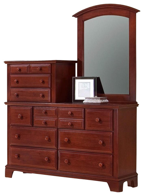 10 Drawer Vanity Dresser Set In Cherry Finish Dressers By Ladder 10 Drawer Vanity Dresser Set In Cherry Finish
