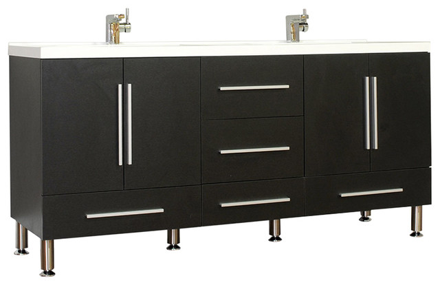 Ripley Collection 67 Double Modern Bathroom Vanity Set Black