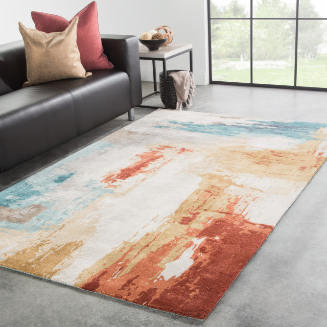 Jaipur Living Swisher Handmade Abstract Blue/Red Area Rug, 8'x11