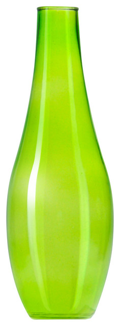 5.5-inch Heli Glass Vase, Lime Green