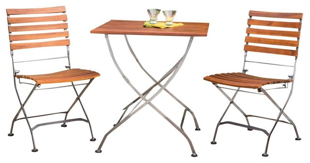 Garden Galleria Square Table with 2 Galleria Folding Chairs
