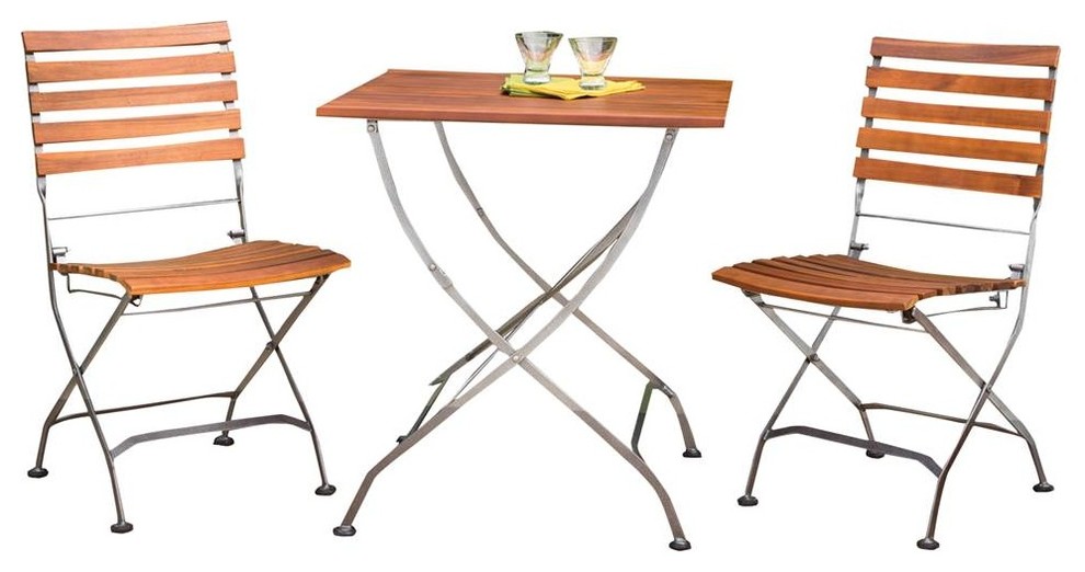 Garden Galleria Square Table with 2 Galleria Folding Chairs