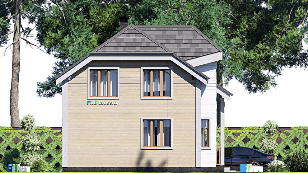 Проект дома с мансардой 8х8 м S80м2 F-17477