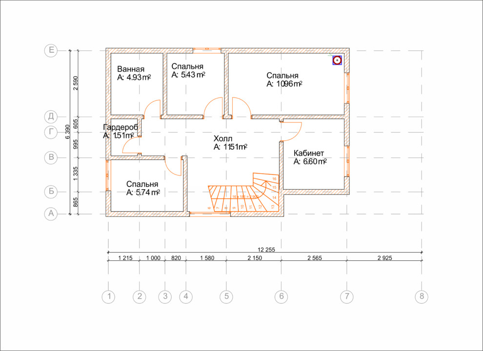 Проект каркасного дома 103 м2 - 2 этажа