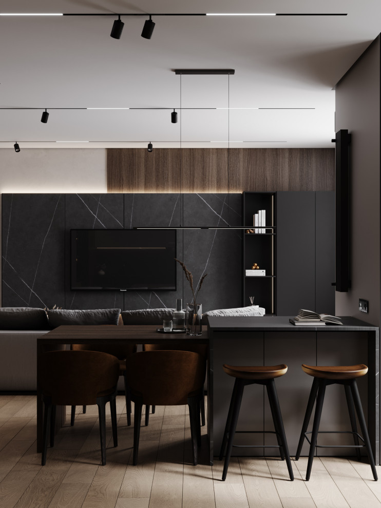 Брутальный современный интерьер, ЖК Румянцево Парк