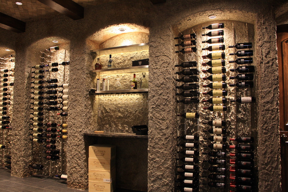 Design ideas for a contemporary wine cellar in Dallas.