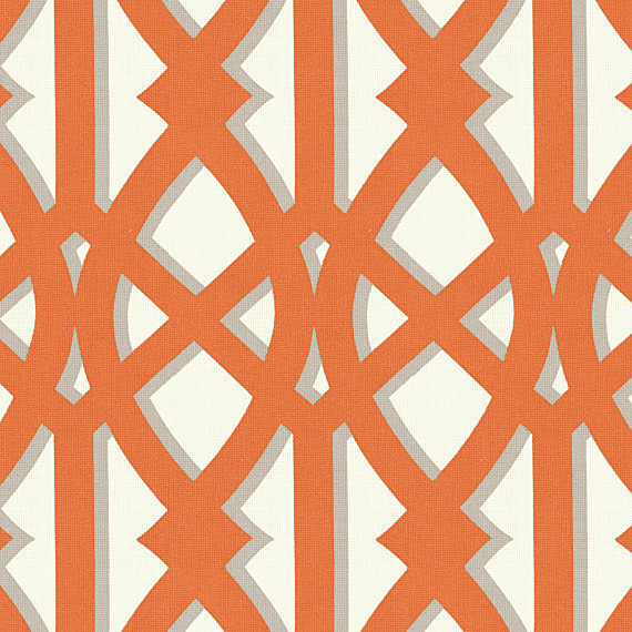 Orange Trellis Indoor Outdoor Fabric