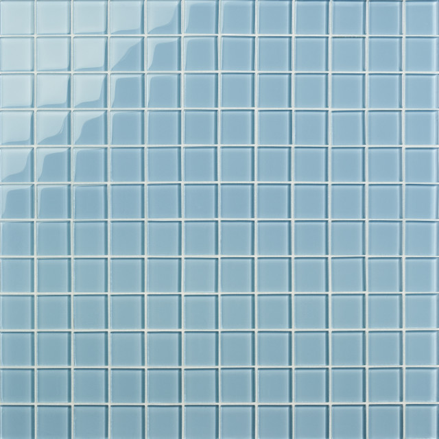 3/4 inch ROBIN EGG BLUE METALLIC Glass Mosaic Tiles 20 count . 