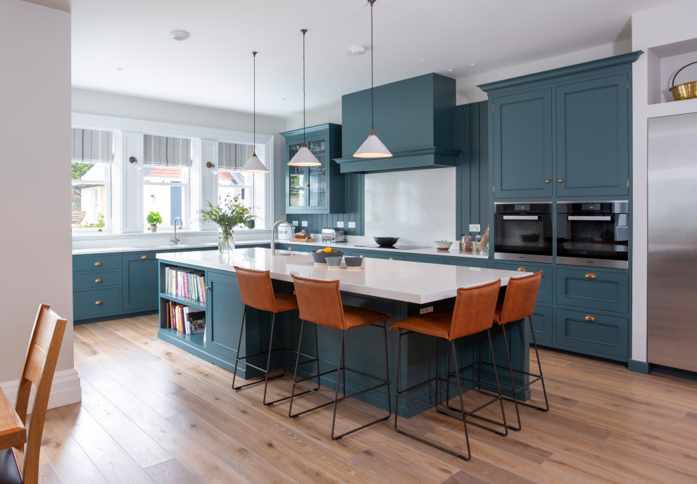This is an example of a transitional kitchen in Dublin.