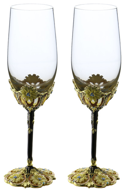 metal champagne glasses