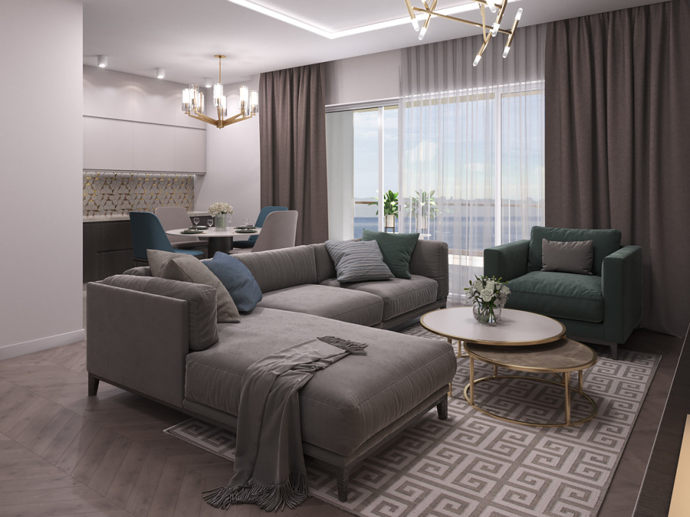 Кухня-гостиная в коттедже на Кипре.