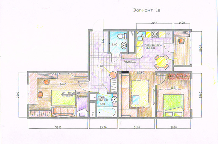 Перепланировка 2-х комнатонй квартиры