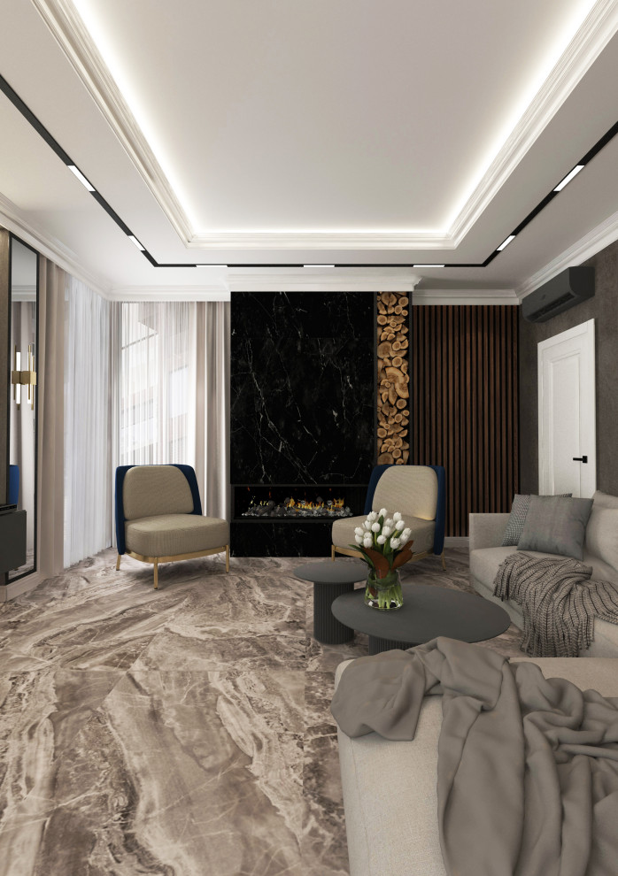 Кухня-гостиная из проекта частного дома 5 бригада