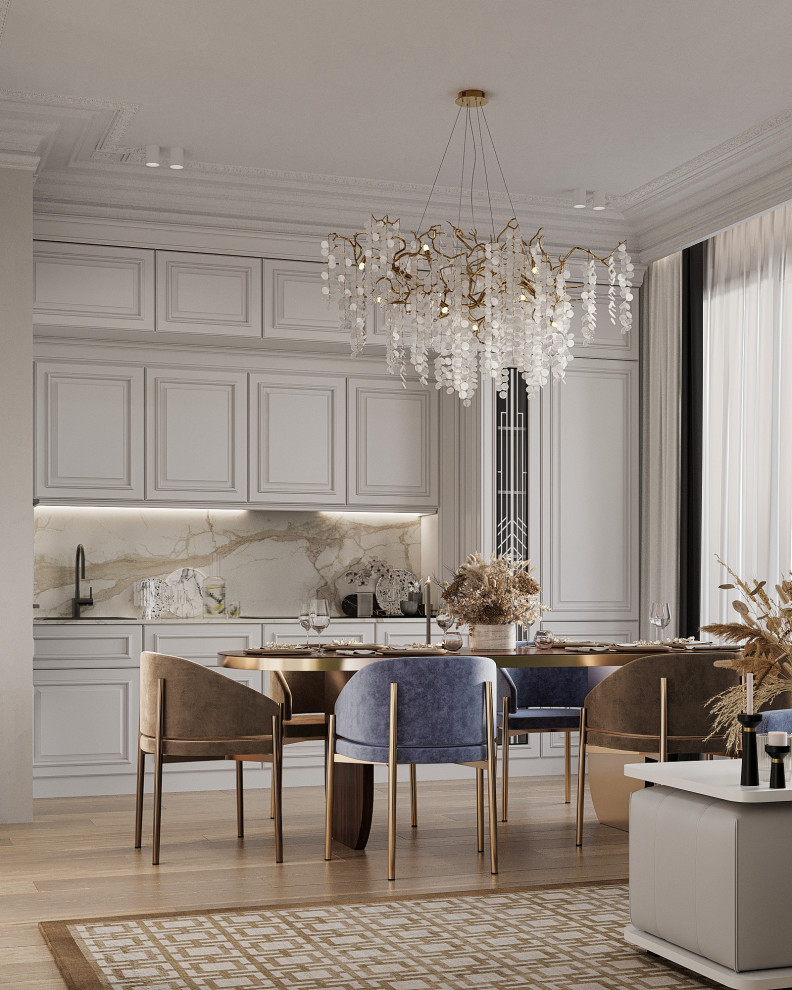 Стильный интерьер с элементами ар-деко в ЖК Петровский квартал на воде - 99 м2