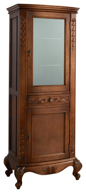 Bordeaux Curio Cabinet, Colonial Cherry - Traditional ...