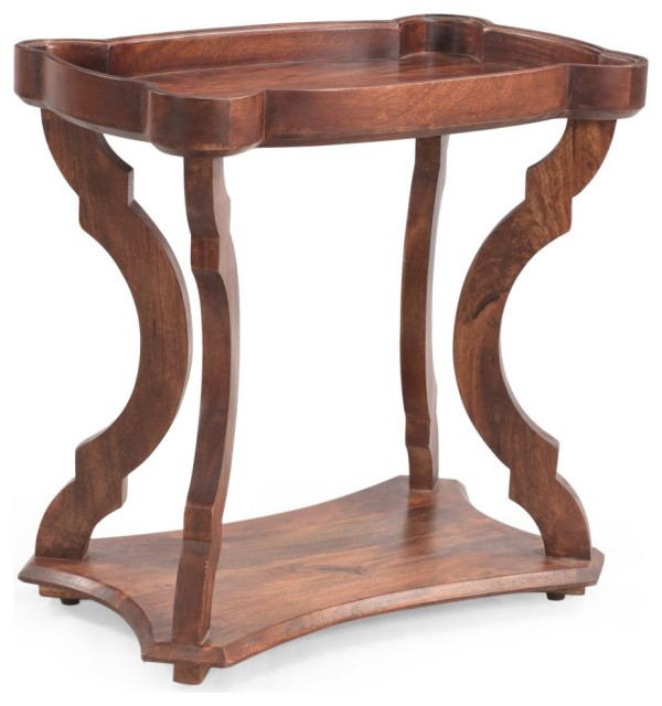 Carolina Traditional Mango Wood End Table Mediterranean Side Tables
