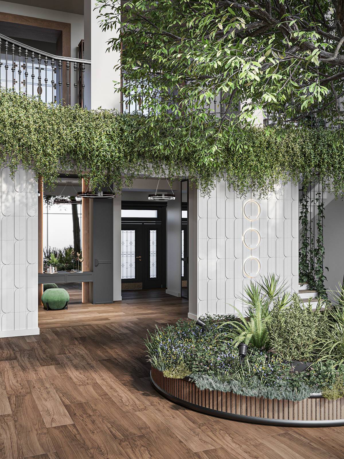 Интерьер гостиной со вторым светом