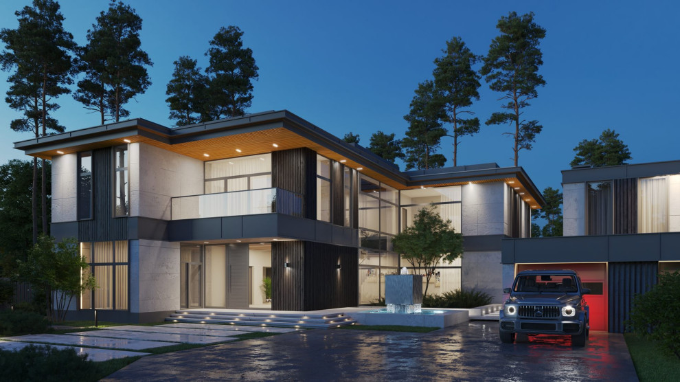 Night view of Miami house