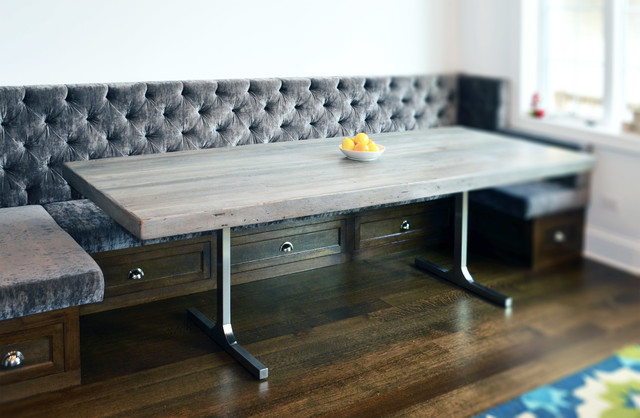 Reclaimed Wood Rustic Grey Modern Dining Table Rustic Dining Room Chicago By Abodeacious Houzz Uk