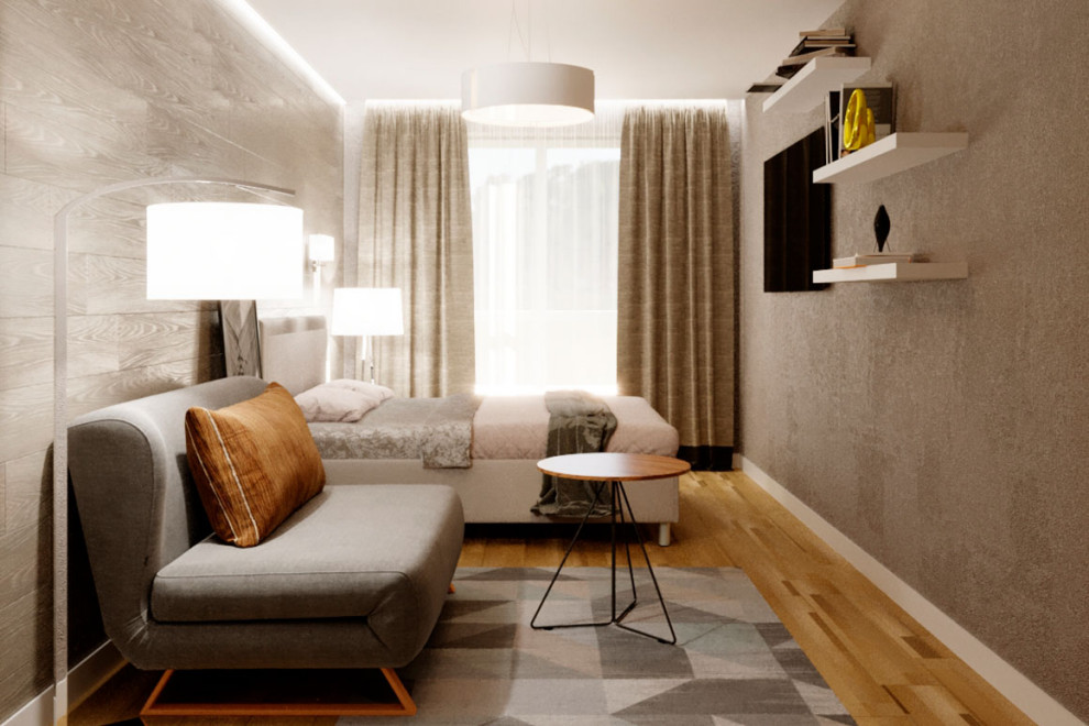 Дизайн-проект спальни-гостиной