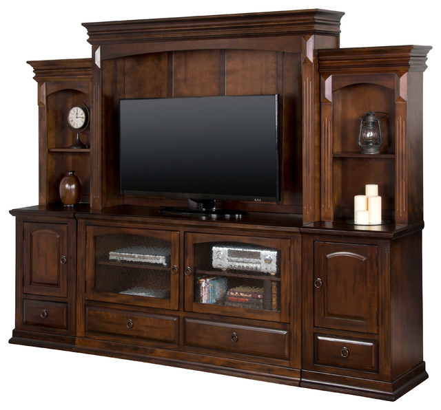Santa Fe Entertainment Wall With TV Console Craftsman Entertainment