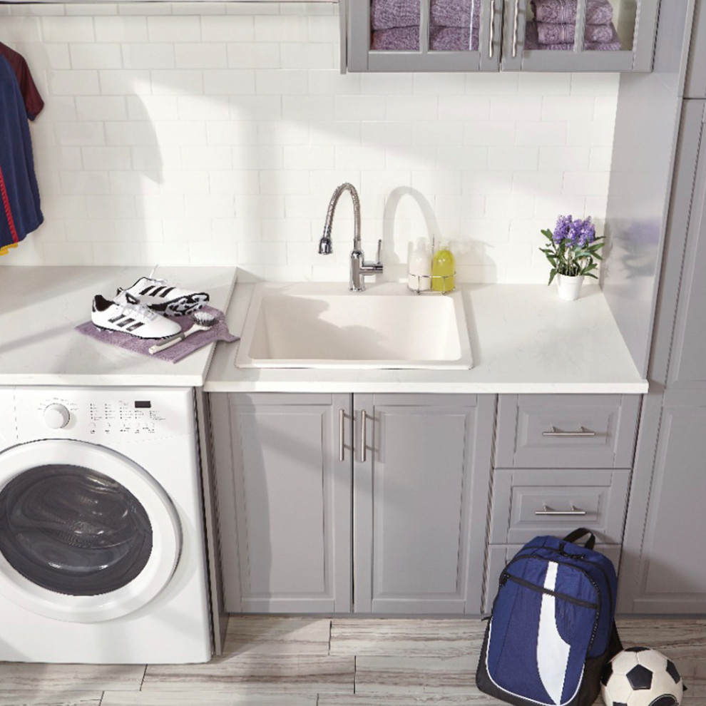 Design ideas for a transitional laundry room in Chicago.
