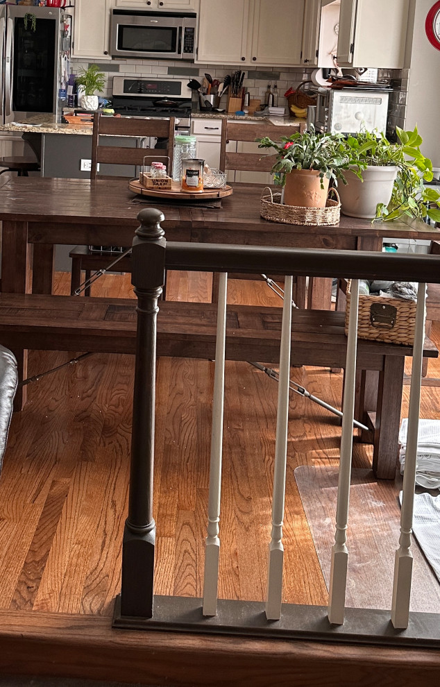 Railing/sunken family room