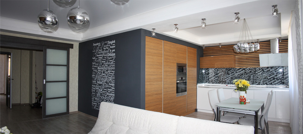 Интерьер кухни гостиной жк Европейский