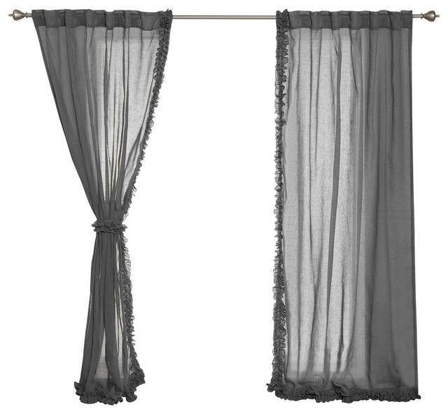 Small Ruffle Curtains Set Of 2 Traditional Curtains By Best