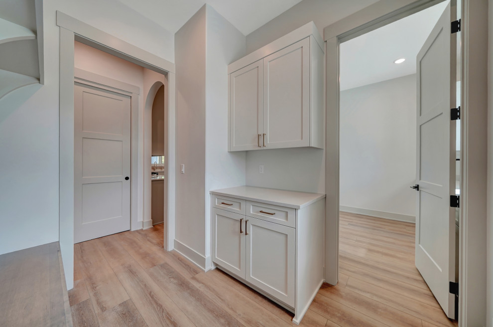 Inspiration for a transitional home design remodel in Omaha