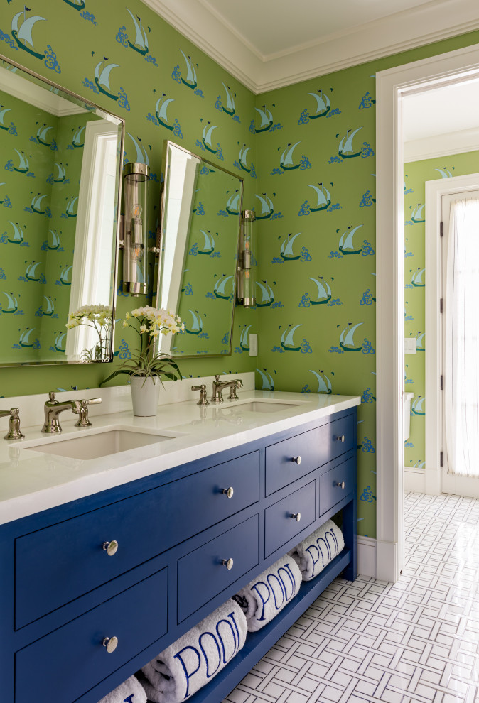 North End Regency Beach Style Bathroom Miami by McCann Design